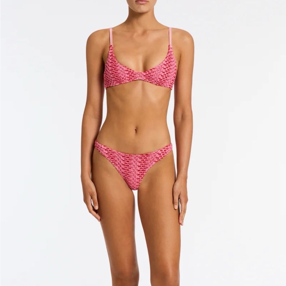 Triangl Pink Crochet Scoop Bikini
